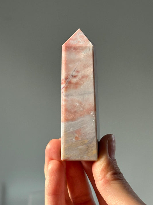 Unicorn Jasper Tower | Polished Crystal Point with Dreamy Swirls | Natural Multicolored Gemstone Display | Soothing Decorative Stone