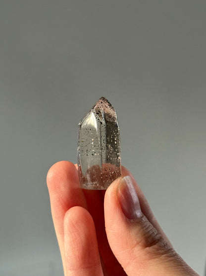 Light Smoky Quartz Tower with Hematite | Natural Crystal Point with Inclusions | Polished Smoky Quartz Specimen | Unique Collectible Stone
