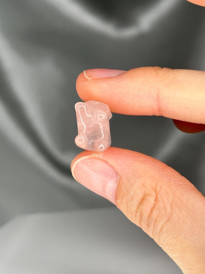 Rose Quartz Walking Kitty | Hand-Carved Crystal Cat Figurine | Natural Pink Gemstone Animal | Adorable Rose Quartz Collectible or Gift Home