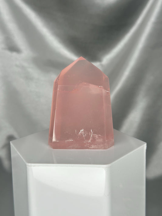 Rose Quartz Tower | Natural Pink Crystal Point | Raw Standing Rose Quartz for Decor, Energy Work & Crystal Collectors