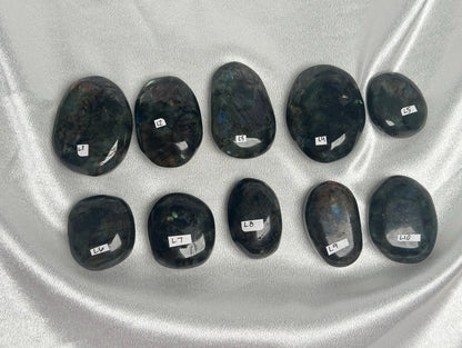 Labradorite Palm Stones - YOU PICK! Natural Flashy Labradorite Smooth Stones | Polished Crystal Palms for Display, Collectors & Pocket Carry