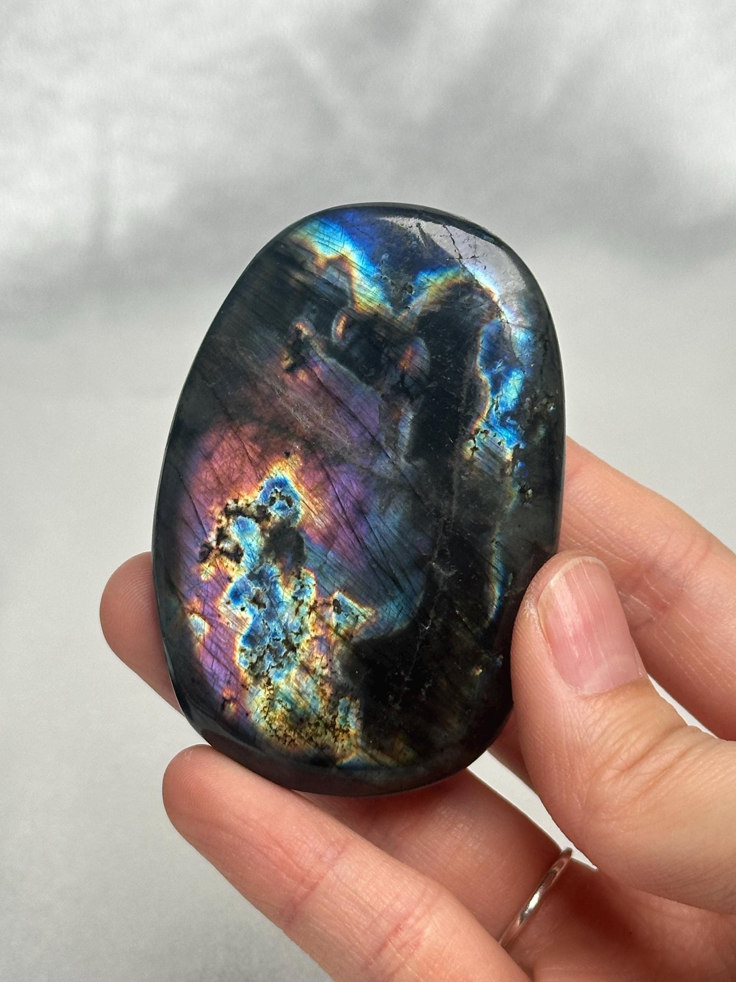 Labradorite Palm Stones - YOU PICK! Natural Flashy Labradorite Smooth Stones | Polished Crystal Palms for Display, Collectors & Pocket Carry