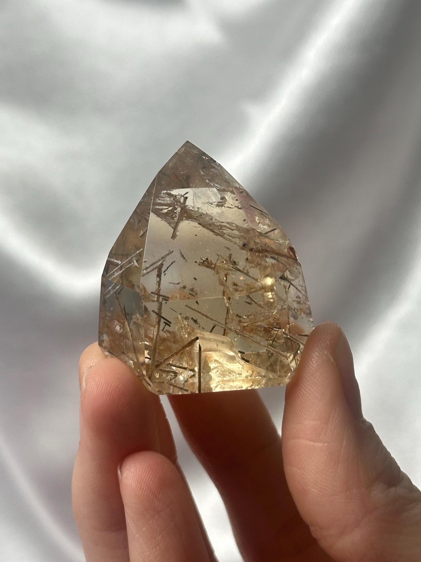 RARE Citrine & Clear Quartz with Rutile – You Pick | Polished Towers | Needle Inclusion Quartz Points | Natural Yellow and Clear Specimens