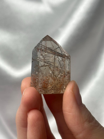 RARE Citrine & Clear Quartz with Rutile – You Pick | Polished Towers | Needle Inclusion Quartz Points | Natural Yellow and Clear Specimens