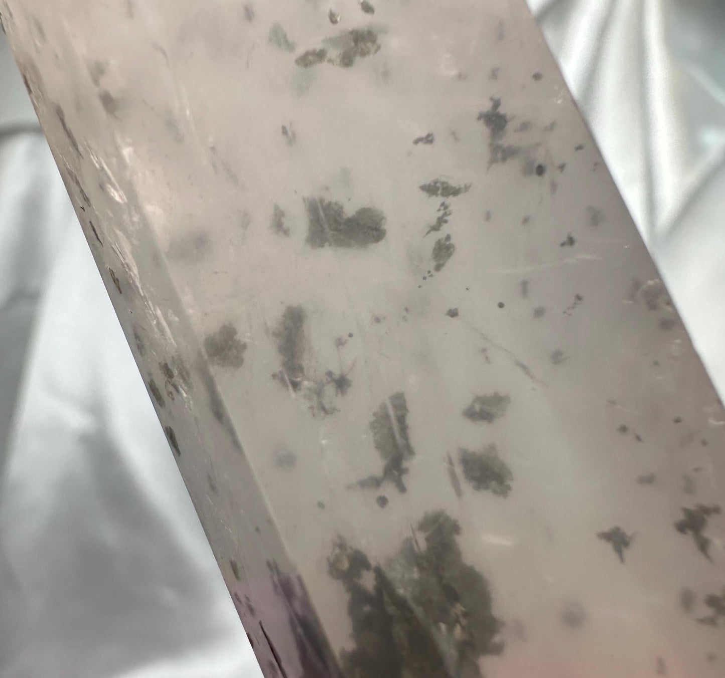 Rose Quartz with Pyrite Tower | Natural Pink Quartz Crystal Point with Pyrite Inclusions | Raw Mineral Specimen for Collectors & Display