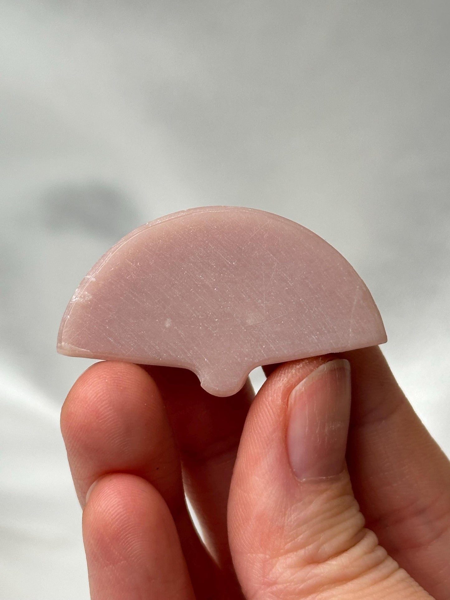 Mini Pink Opal Fan with Fox Carving | Hand-Carved Crystal Gemstone Figurine | Cute Animal Sculpture | Unique Fox Lover Gift Idea