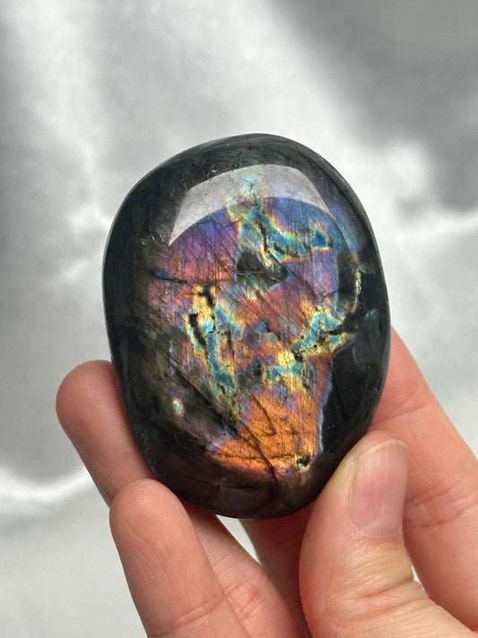 Labradorite Palm Stones - YOU PICK! Natural Flashy Labradorite Smooth Stones | Polished Crystal Palms for Display, Collectors & Pocket Carry