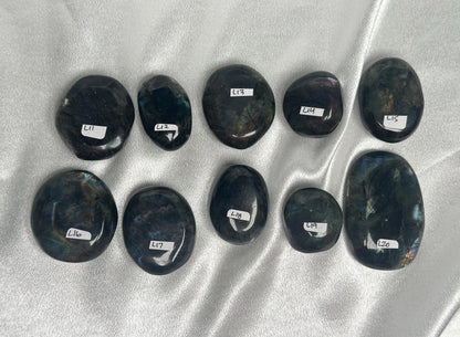 Labradorite Palm Stones - YOU PICK! Natural Flashy Labradorite Smooth Stones | Polished Crystal Palms for Display, Collectors & Pocket Carry
