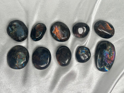 Labradorite Palm Stones - YOU PICK! Natural Flashy Labradorite Smooth Stones | Polished Crystal Palms for Display, Collectors & Pocket Carry