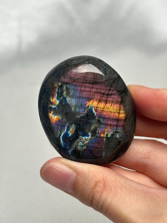 Labradorite Palm Stones - YOU PICK! Natural Flashy Labradorite Smooth Stones | Polished Crystal Palms for Display, Collectors & Pocket Carry