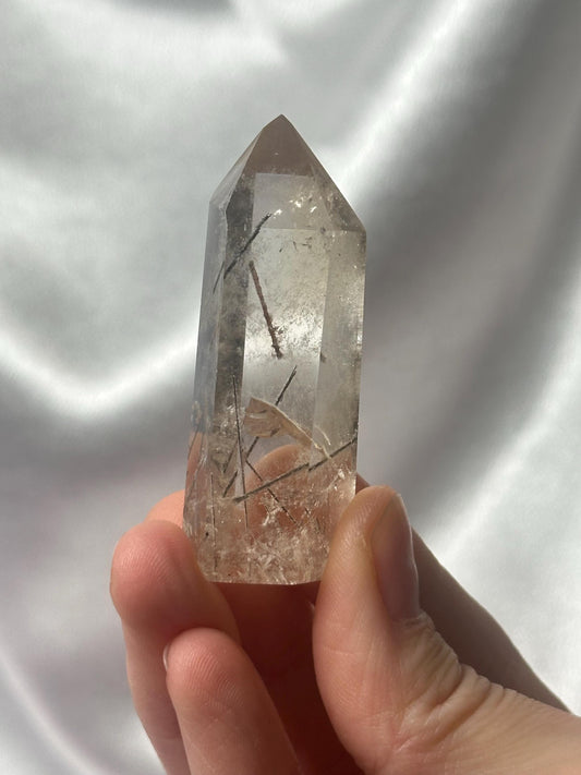 RARE Citrine & Clear Quartz with Rutile – You Pick | Polished Towers | Needle Inclusion Quartz Points | Natural Yellow and Clear Specimens