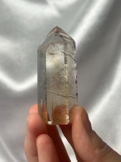 RARE Citrine & Clear Quartz with Rutile – You Pick | Polished Towers | Needle Inclusion Quartz Points | Natural Yellow and Clear Specimens