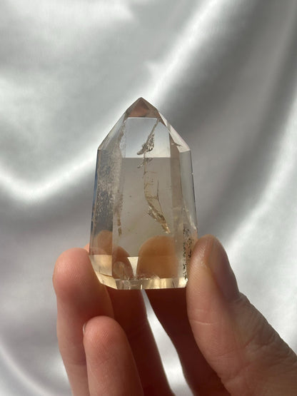 RARE Citrine & Clear Quartz with Rutile – You Pick | Polished Towers | Needle Inclusion Quartz Points | Natural Yellow and Clear Specimens