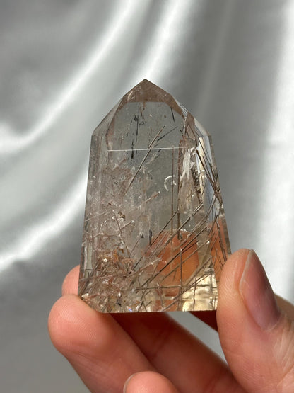 RARE Citrine & Clear Quartz with Rutile – You Pick | Polished Towers | Needle Inclusion Quartz Points | Natural Yellow and Clear Specimens