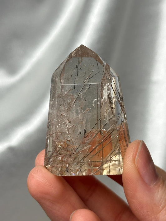 RARE Citrine & Clear Quartz with Rutile – You Pick | Polished Towers | Needle Inclusion Quartz Points | Natural Yellow and Clear Specimens