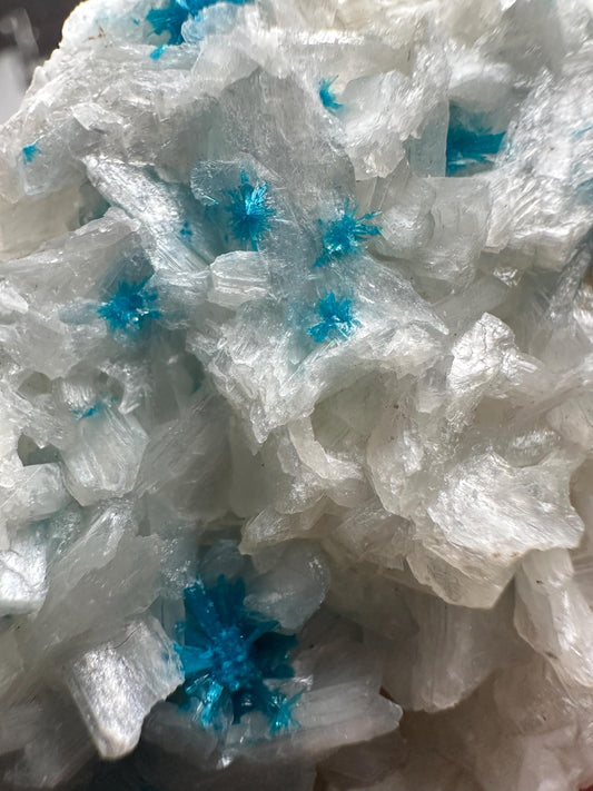 Blue Cavansite on Stilbite – Rare Vibrant Crystal Cluster, Natural Mineral Specimen for Collectors, Energy Display or Gift Piece