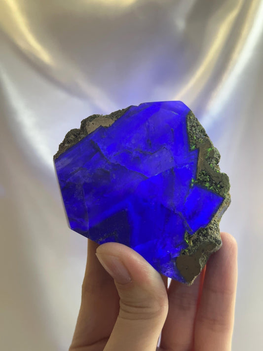 Fluorite with Pyrite Free Form UV Reactive – Polished Crystal for Focus & Confidence, Natural Gemstone Combo, Energy Tool, Unique Decor