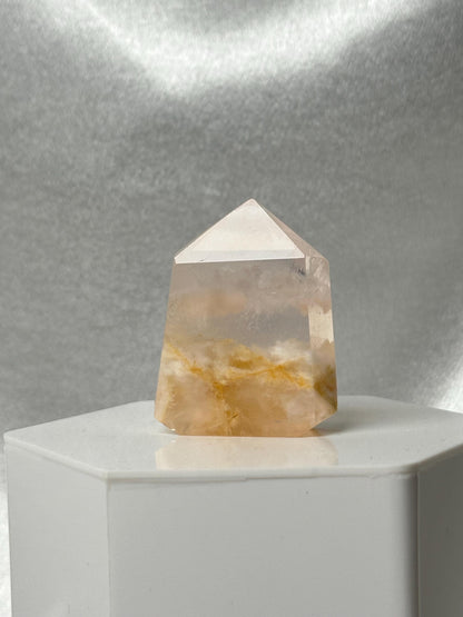 Snowflake Rose Quartz Towers - YOU PICK! | Natural Pink Quartz Crystal Points with White Inclusions | Polished Standing Mineral Specimens