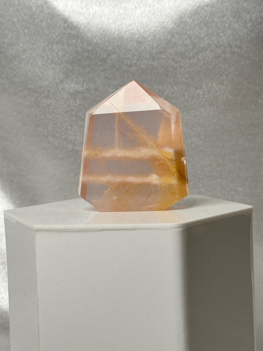 Snowflake Rose Quartz Towers - YOU PICK! | Natural Pink Quartz Crystal Points with White Inclusions | Polished Standing Mineral Specimens