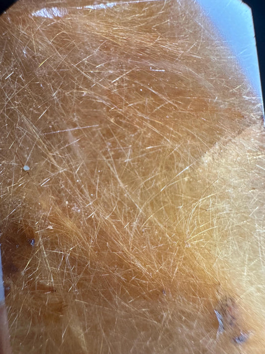 Rutile in Quartz Tower | Natural Clear Quartz Crystal with Rutile Needle Inclusions | Polished Standing Mineral Specimen Collectors Display