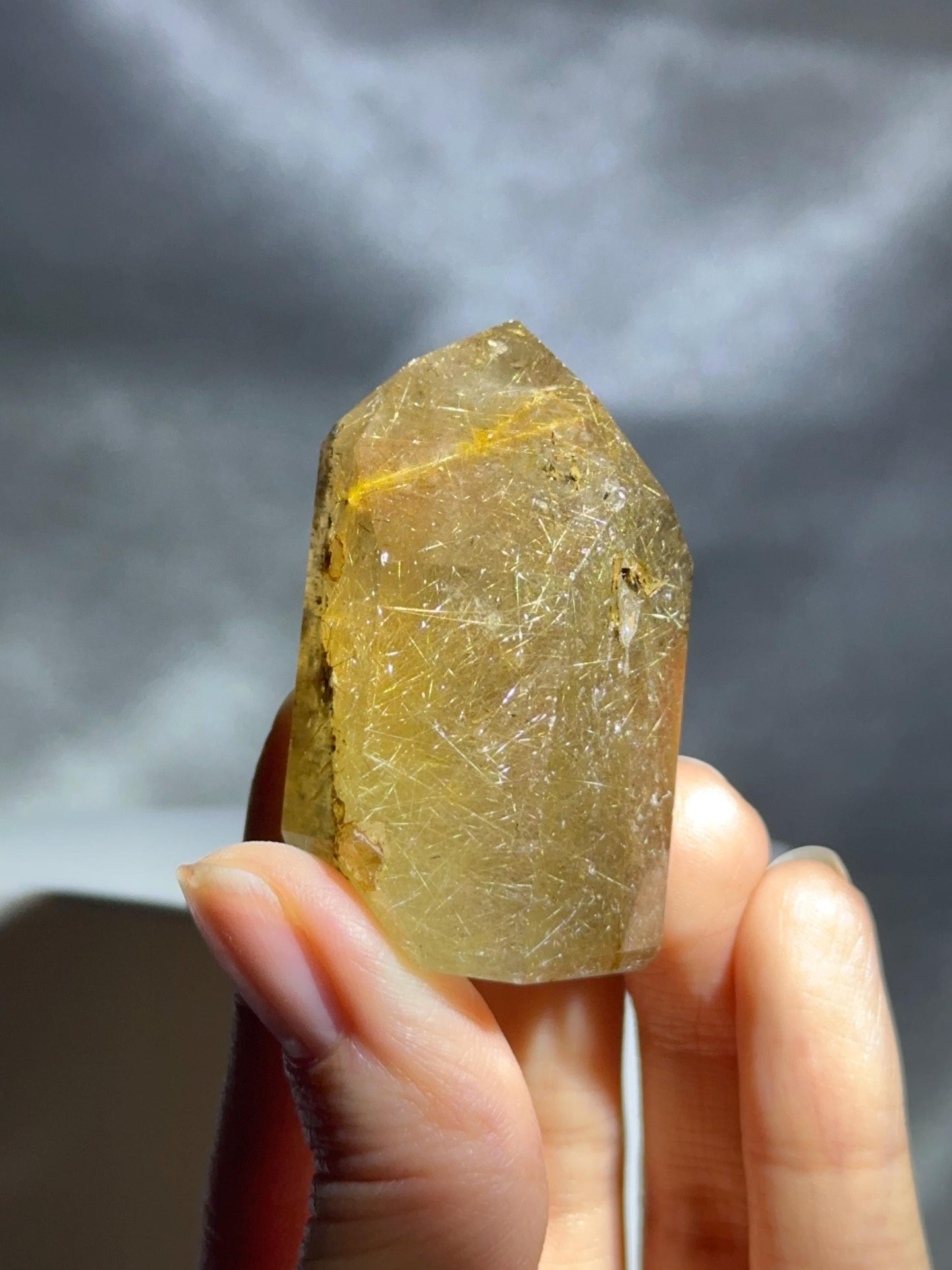 Rutile in Quartz Tower - YOU PICK | Natural Clear Quartz Crystal with Rutile Needle Inclusion | Polished Standing Mineral Collectors Display