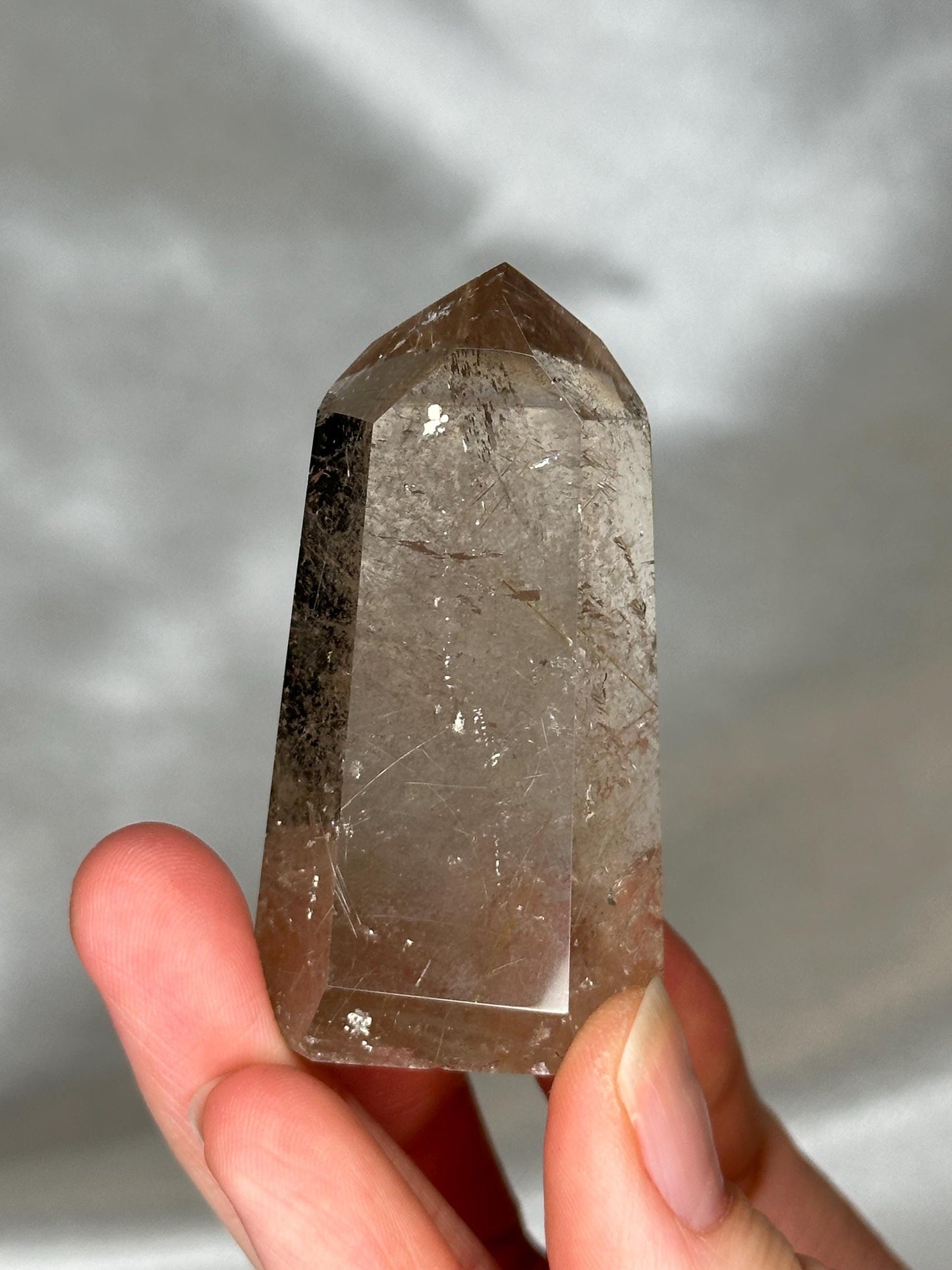 Rutile in Quartz Tower - YOU PICK | Natural Clear Quartz Crystal with Rutile Needle Inclusion | Polished Standing Mineral Collectors Display