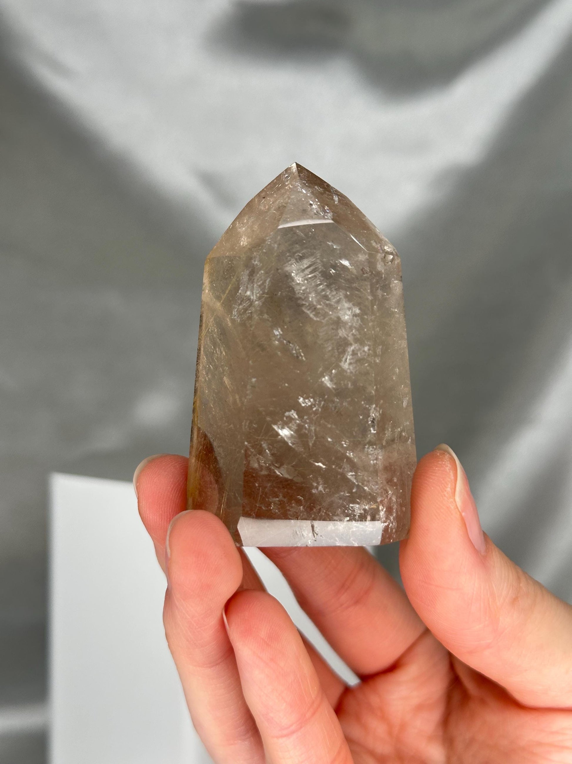 Rutile in Quartz Tower - YOU PICK | Natural Clear Quartz Crystal with Rutile Needle Inclusion | Polished Standing Mineral Collectors Display