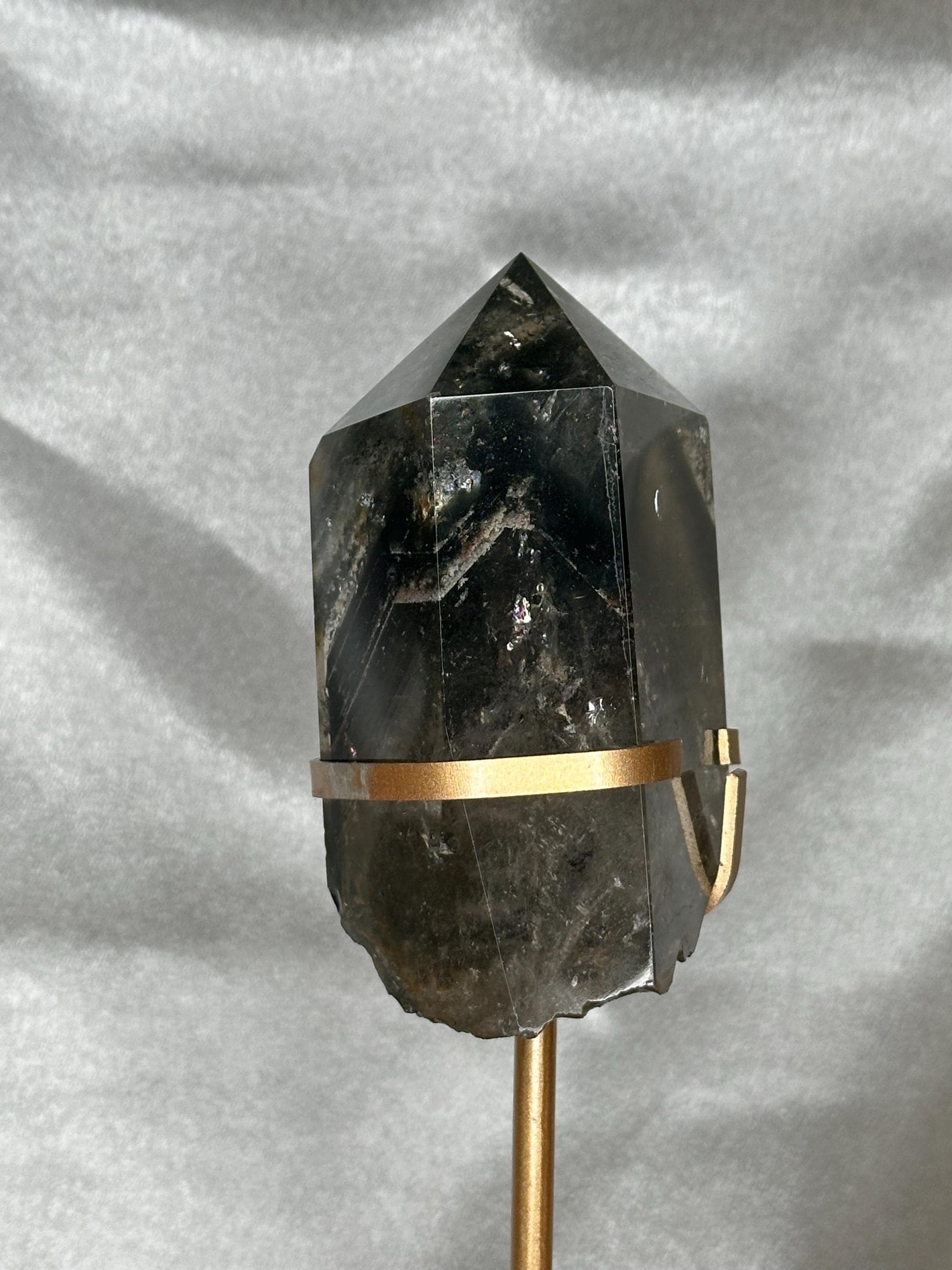 Garden Quartz Tower on Stand | Scenic Lodolite Crystal for Manifestation & Insight | Unique Gemstone Display or Altar Decor