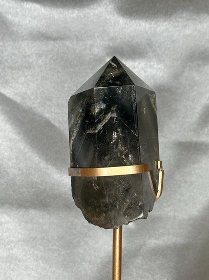 Garden Quartz Tower on Stand | Scenic Lodolite Crystal for Manifestation & Insight | Unique Gemstone Display or Altar Decor