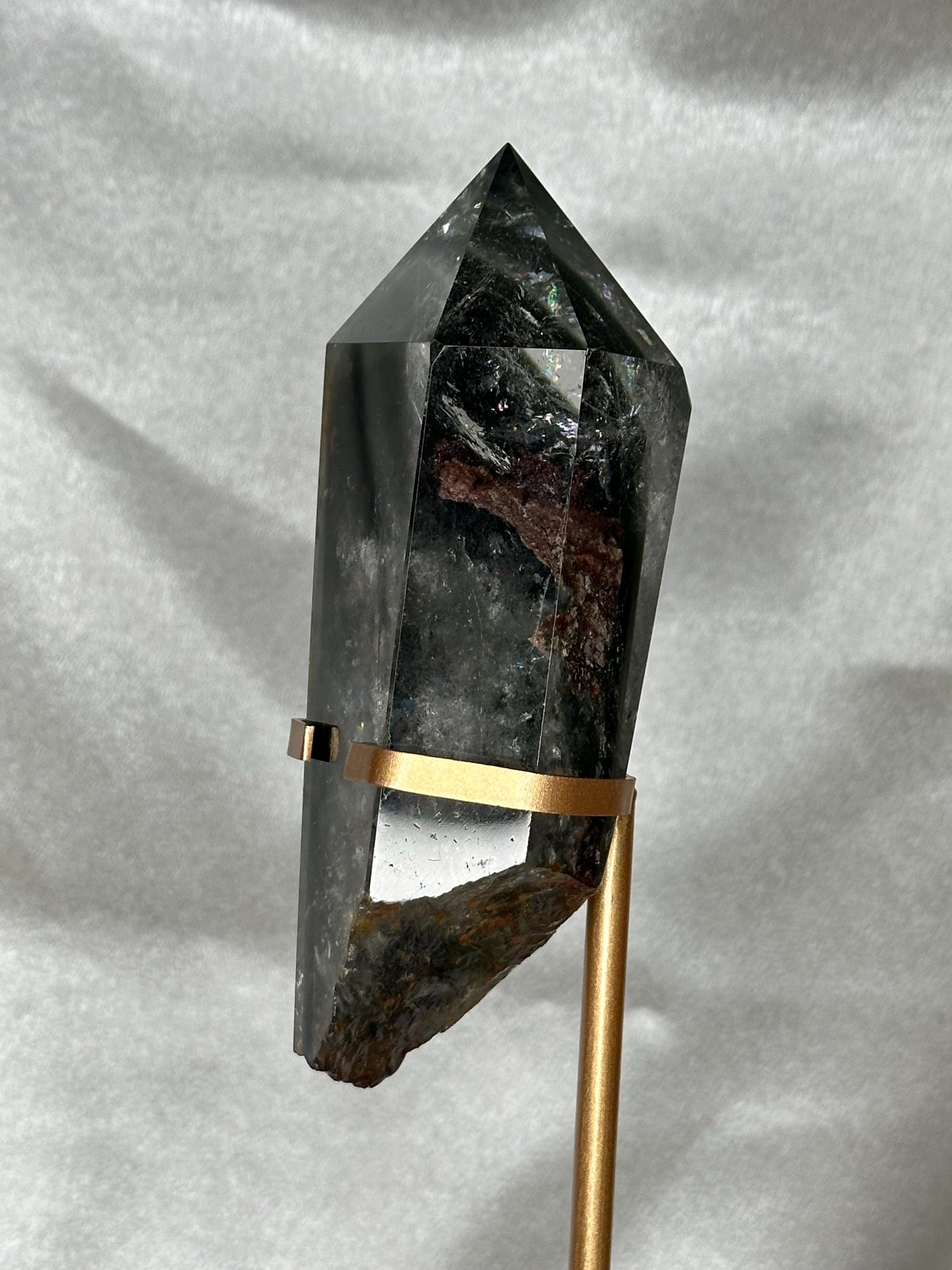 Garden Quartz Tower on Stand | Scenic Lodolite Crystal for Manifestation & Insight | Unique Gemstone Display or Altar Decor