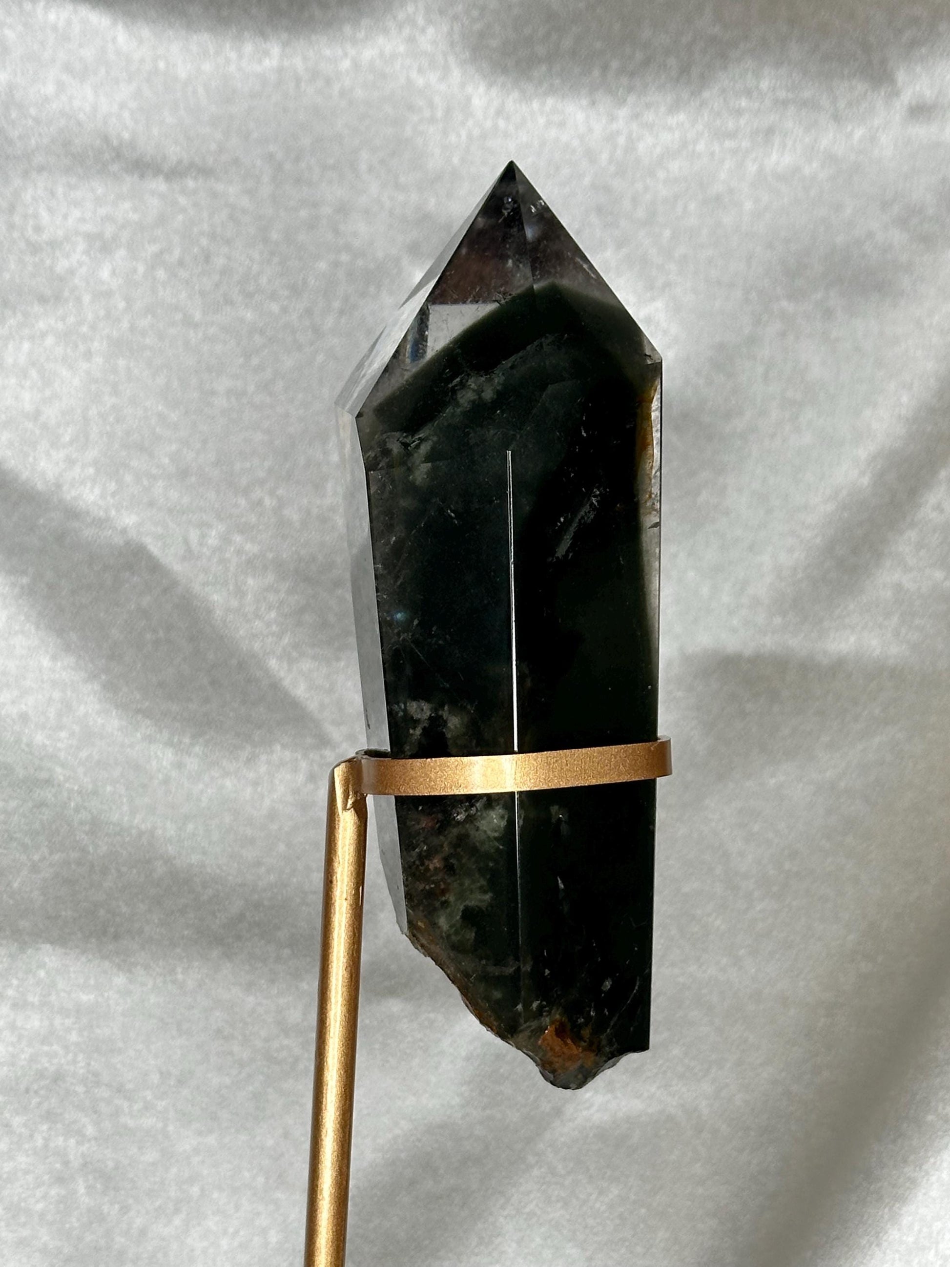Garden Quartz Tower on Stand | Scenic Lodolite Crystal for Manifestation & Insight | Unique Gemstone Display or Altar Decor