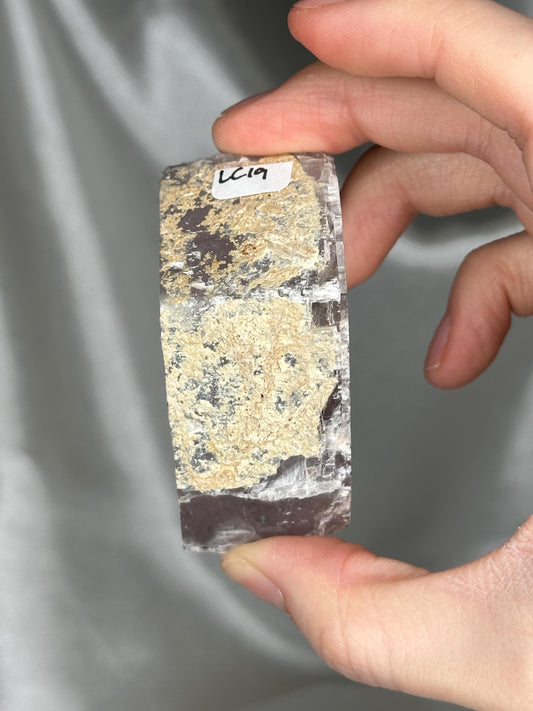 Polished Lavender Calcite with Rutile | Madagascar Purple Crystal | Natural Mineral Specimen Collection Display