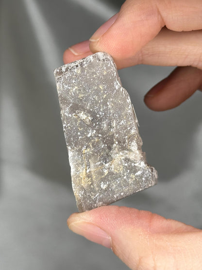 Polished Lavender Calcite with Rutile | Madagascar Purple Crystal | Natural Mineral Specimen Collection Display