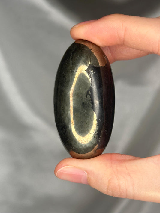 Pyrite Shiva Lingham | Natural Pyrite Stone Carving | Polished Metallic Mineral Specimen for Collectors, Display & Sacred Decor