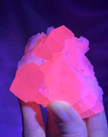 Mangano Calcite from Androvo Mine, Zlatograd | Soft Pink Crystal for Love | Natural Mineral Specimen | UV Reactive