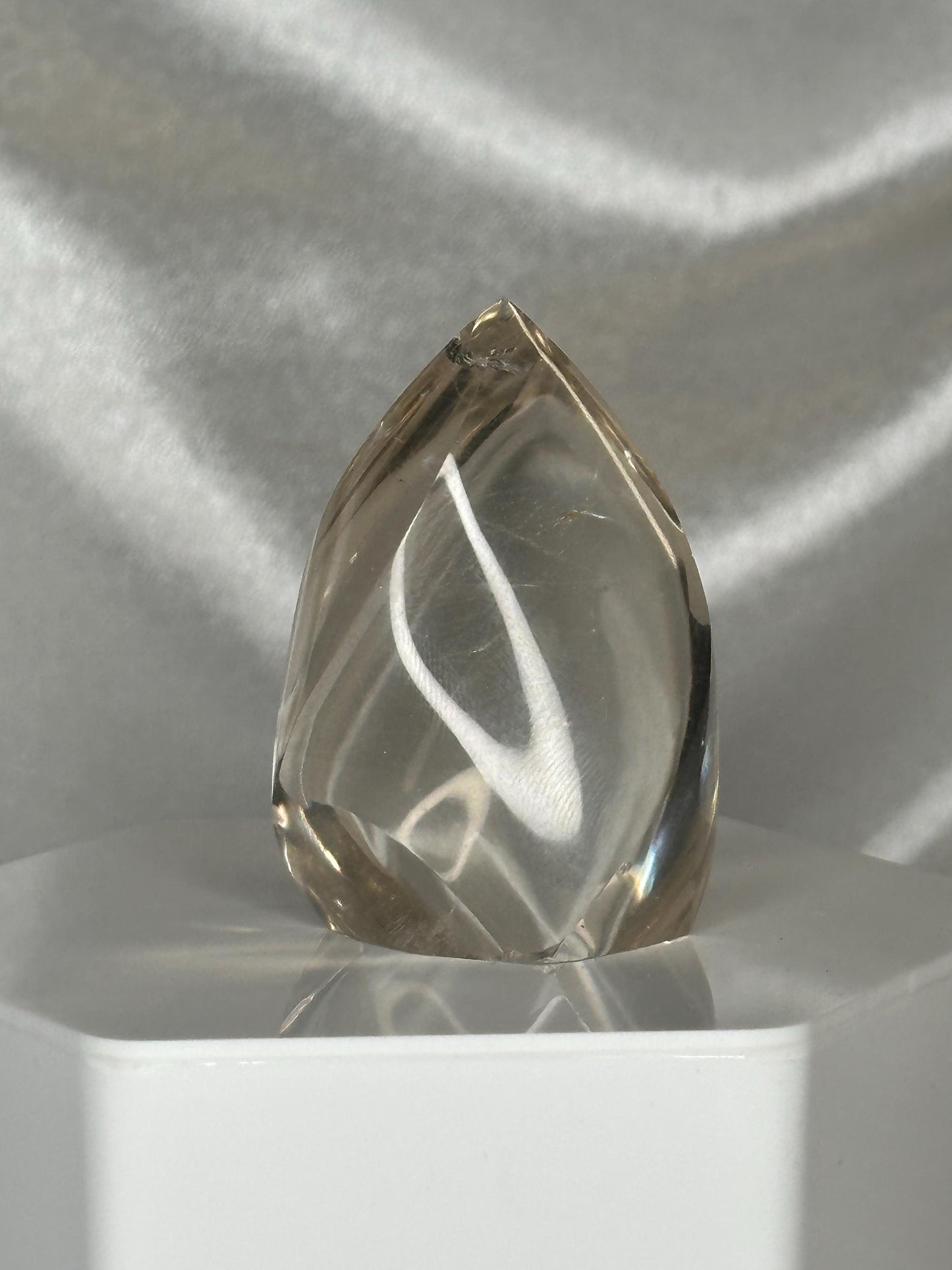 Light Citrine Flame with Rutile | Natural Yellow Quartz Crystal Flame Carving | Polished Standing Mineral Specimen for Collectors & Display