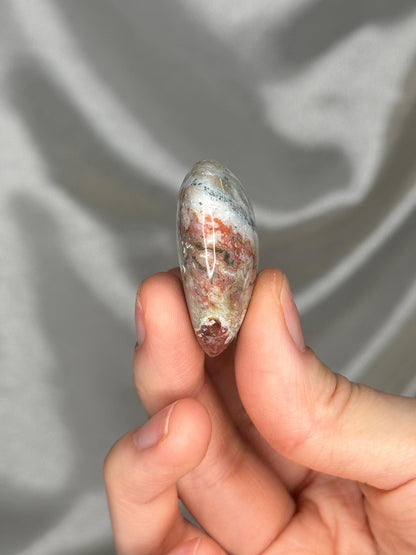 Sea Jasper Heart Carving | Natural Ocean Jasper Crystal Heart | Polished Stone Heart Mineral Specimen for Collectors & Display