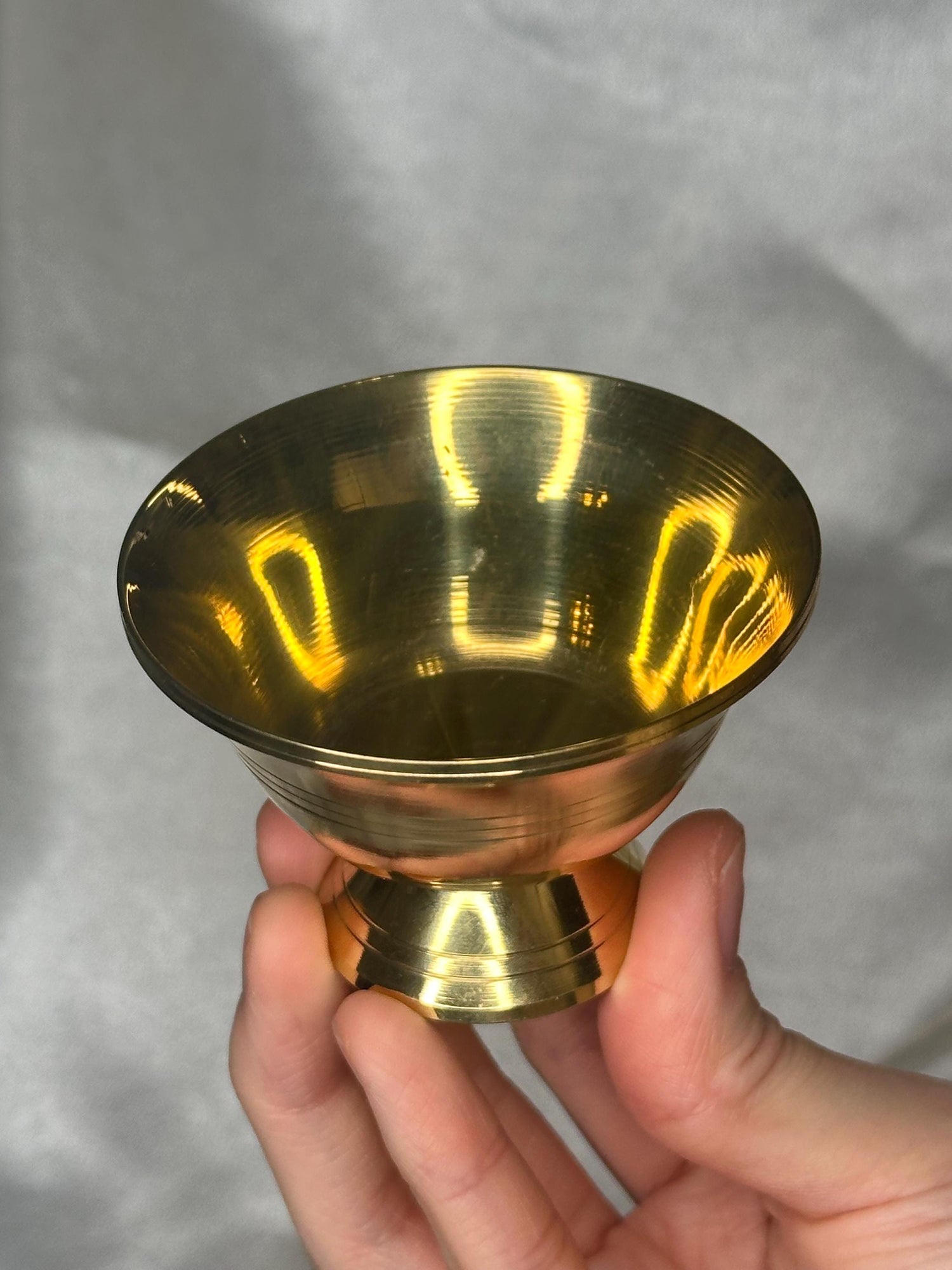 Gold Colored Brass Offering Bowl | Metal Ritual Bowl | Decorative Brass Dish for Altars, Incense, Crystals & Sacred Decor