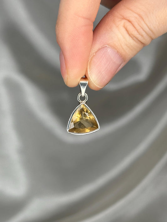 Citrine Pendant | Natural Yellow Quartz Crystal Pendant | Polished Citrine Stone Jewelry | Brazilian Gemstone Pendant for Necklaces