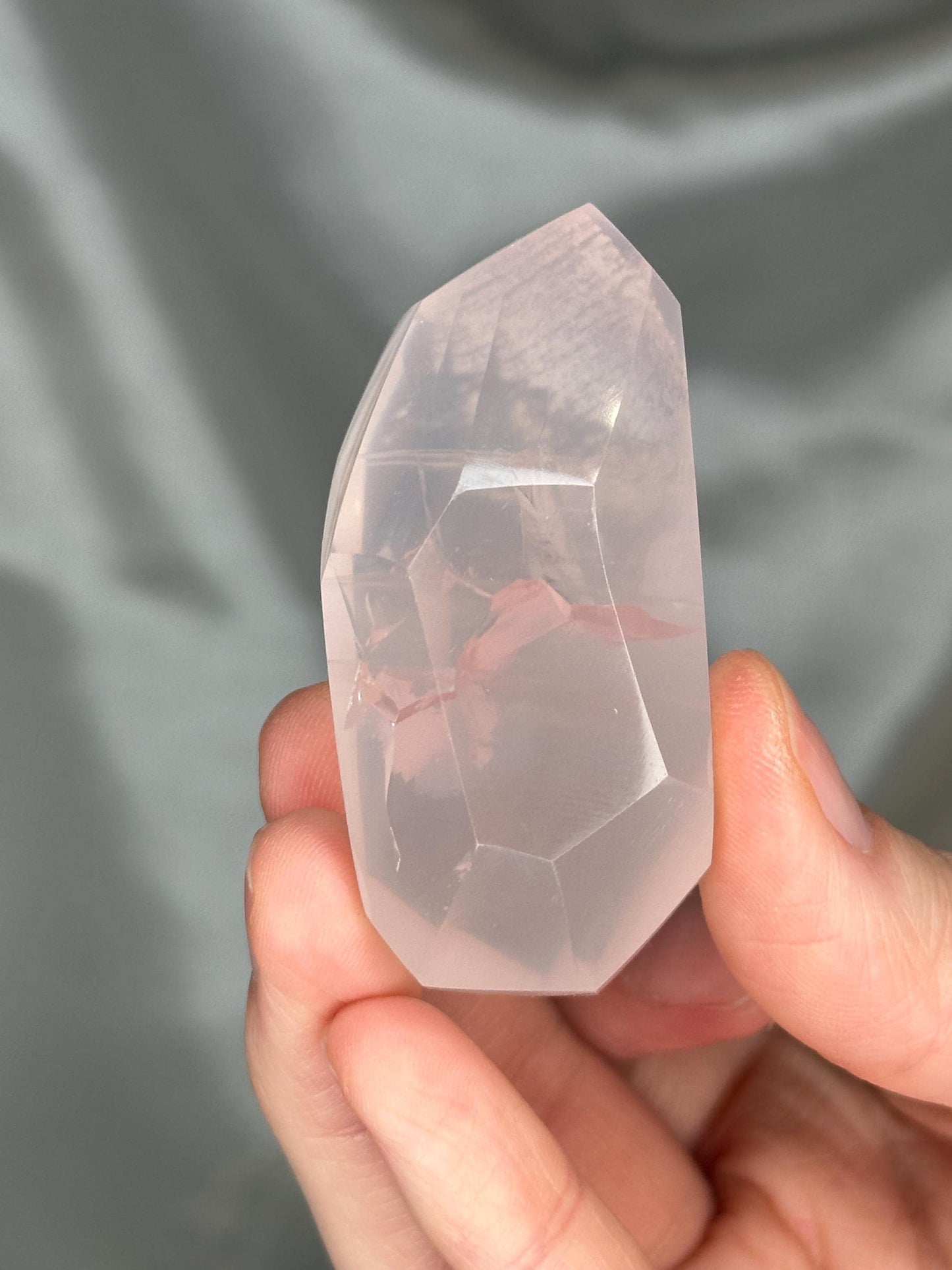 Rose Quartz Gusher Gem | Polished Pink Quartz Gemstone | Smooth Freeform Gusher Shape Mineral Specimen for Collectors & Display