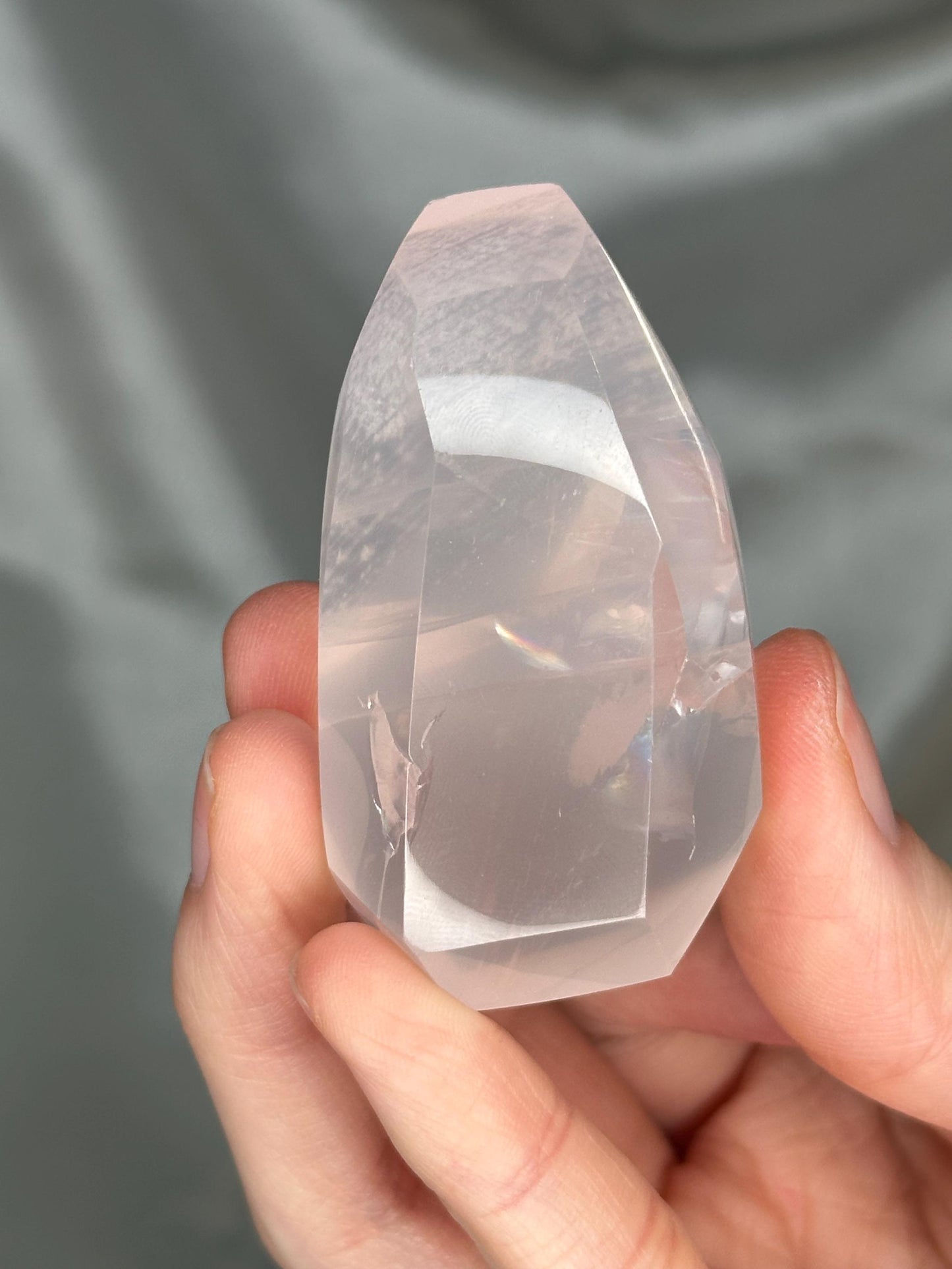Rose Quartz Gusher Gem | Polished Pink Quartz Gemstone | Smooth Freeform Gusher Shape Mineral Specimen for Collectors & Display