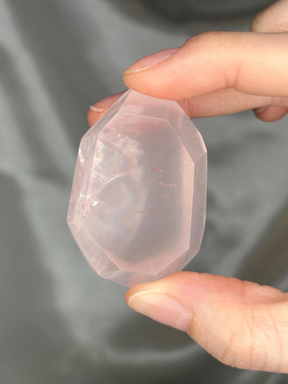 Rose Quartz Gusher Gem | Polished Pink Quartz Gemstone | Smooth Freeform Gusher Shape Mineral Specimen for Collectors & Display