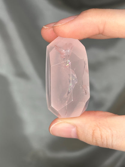 Rose Quartz Gusher Gem | Polished Pink Quartz Gemstone | Smooth Freeform Gusher Shape Mineral Specimen for Collectors & Display