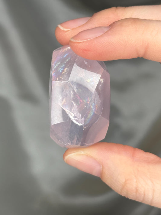 Rose Quartz Gusher Gem | Polished Pink Quartz Gemstone | Smooth Freeform Gusher Shape Mineral Specimen for Collectors & Display