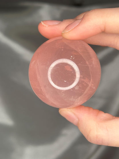Rose Quartz Sphere – Polished Pink Crystal Orb of Love, Gentle Heart Chakra Stone, Decor, Meditation, or Gift Display