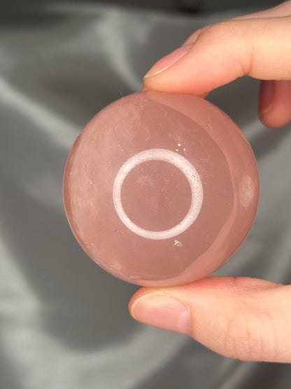 Rose Quartz Sphere – Polished Pink Crystal Orb of Love, Gentle Heart Chakra Stone, Decor, Meditation, or Gift Display