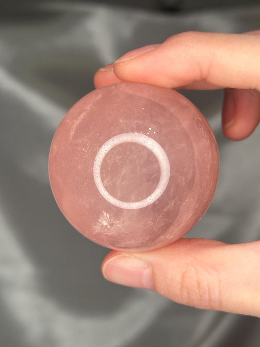 Rose Quartz Sphere – Polished Pink Crystal Orb of Love, Gentle Heart Chakra Stone, Decor, Meditation, or Gift Display