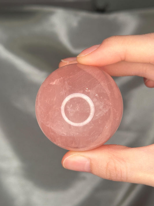 Rose Quartz Sphere – Polished Pink Crystal Orb of Love, Gentle Heart Chakra Stone, Decor, Meditation, or Gift Display