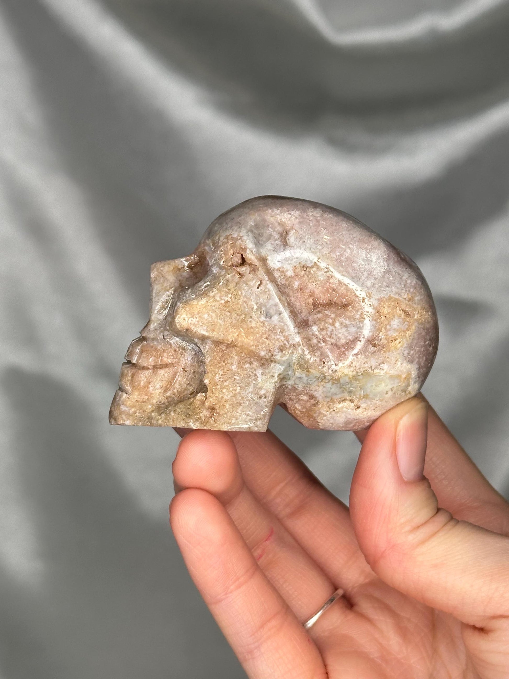Pink Amethyst Skull Carving | Natural Pink Amethyst Crystal Sculpture | Polished Stone Skull Mineral Specimen for Collectors & Display