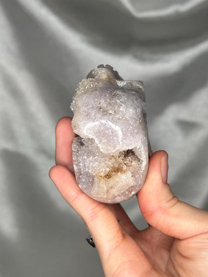 Pink Amethyst Skull Carving | Natural Pink Amethyst Crystal Sculpture | Polished Stone Skull Mineral Specimen for Collectors & Display